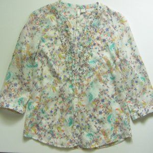 LC LAUREN CONRAD Floral cotton blouse